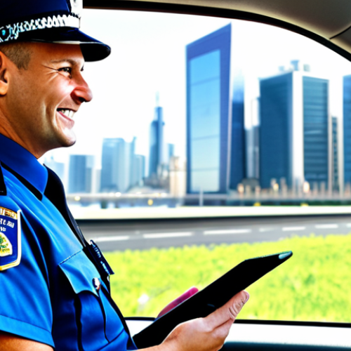 **

A motivated road traffic officer, smiling slightly, reviewing the latest amendments to traffic law on a tablet. In the background, a modern cityscape is visible through a window. The officer is in a professional, crisp uniform. The scene conveys a sense of proactive learning and dedication.

*   **Prompt:** "Diligent traffic officer, modern uniform, reviewing traffic law update on tablet, city view background, professional, focused, proactive learning, bright, clear, perfect anatomy, safe for work, appropriate content, fully clothed, professional"

**
