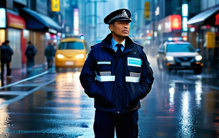 도로교통사 직무에서 성공하는 법 - **Prompt 1: Crisis Management and Professionalism in Adversity**
    "A male Road Traffic Officer in...