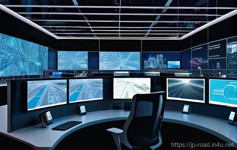 도로교통사 경력 개발을 위한 필수 사항 - **Prompt 1: Futuristic Urban Traffic Control Center**
    "A wide shot of a futuristic traffic contr...