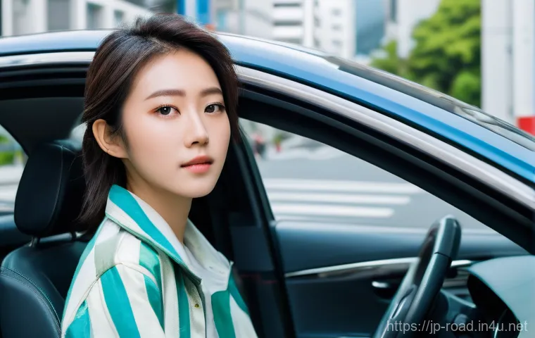 도로교통사 실기시험에서 자주 나오는 문제 - **Prompt for "Precise S-Curve Maneuver in a Driving Test"**
    "A high-angle, realistic photograph ...