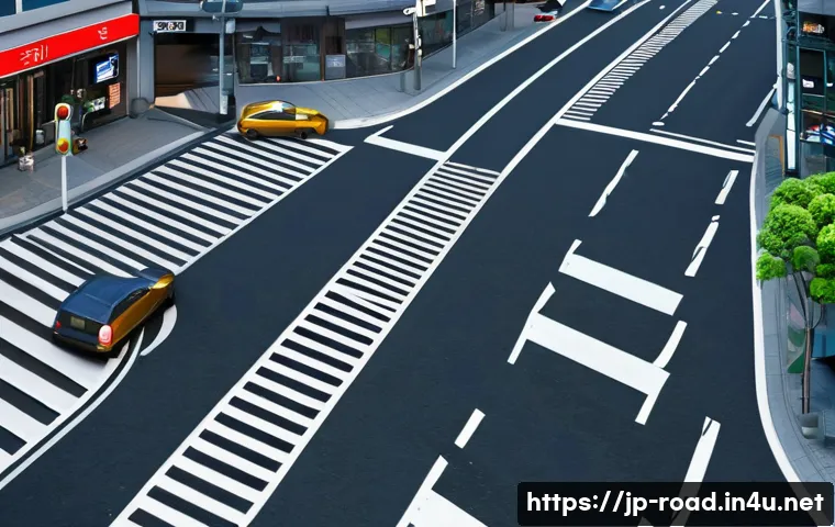 도로교통사 시험에서 자주 나오는 주제 - **Urban Intersection Priority Scene**: A photorealistic, slightly elevated view of a bustling urban ...
