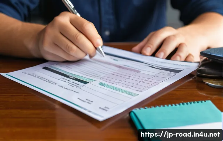 도로교통사 실기시험 필수 장비 - A focused young adult, approximately 20-25 years old, meticulously reviews a checklist spread out on...