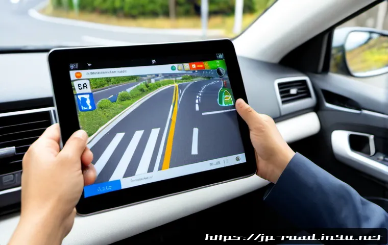 도로교통사 시험의 최신 트렌드 - Photorealistic modern Japanese driving theory test preparation scene, adult learner seated at a clea...